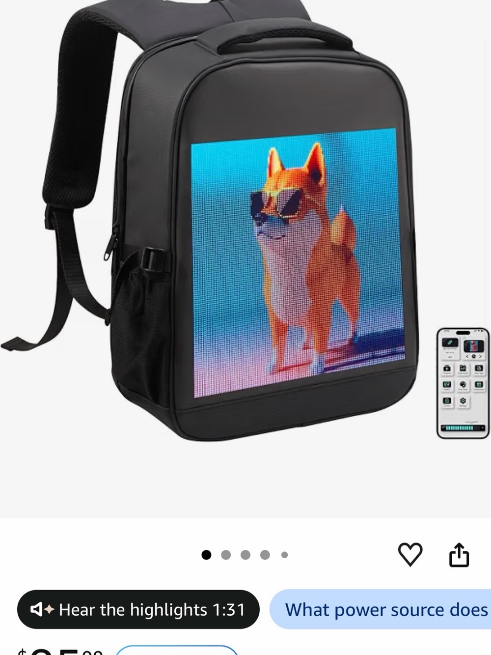 LED Backpack - Black